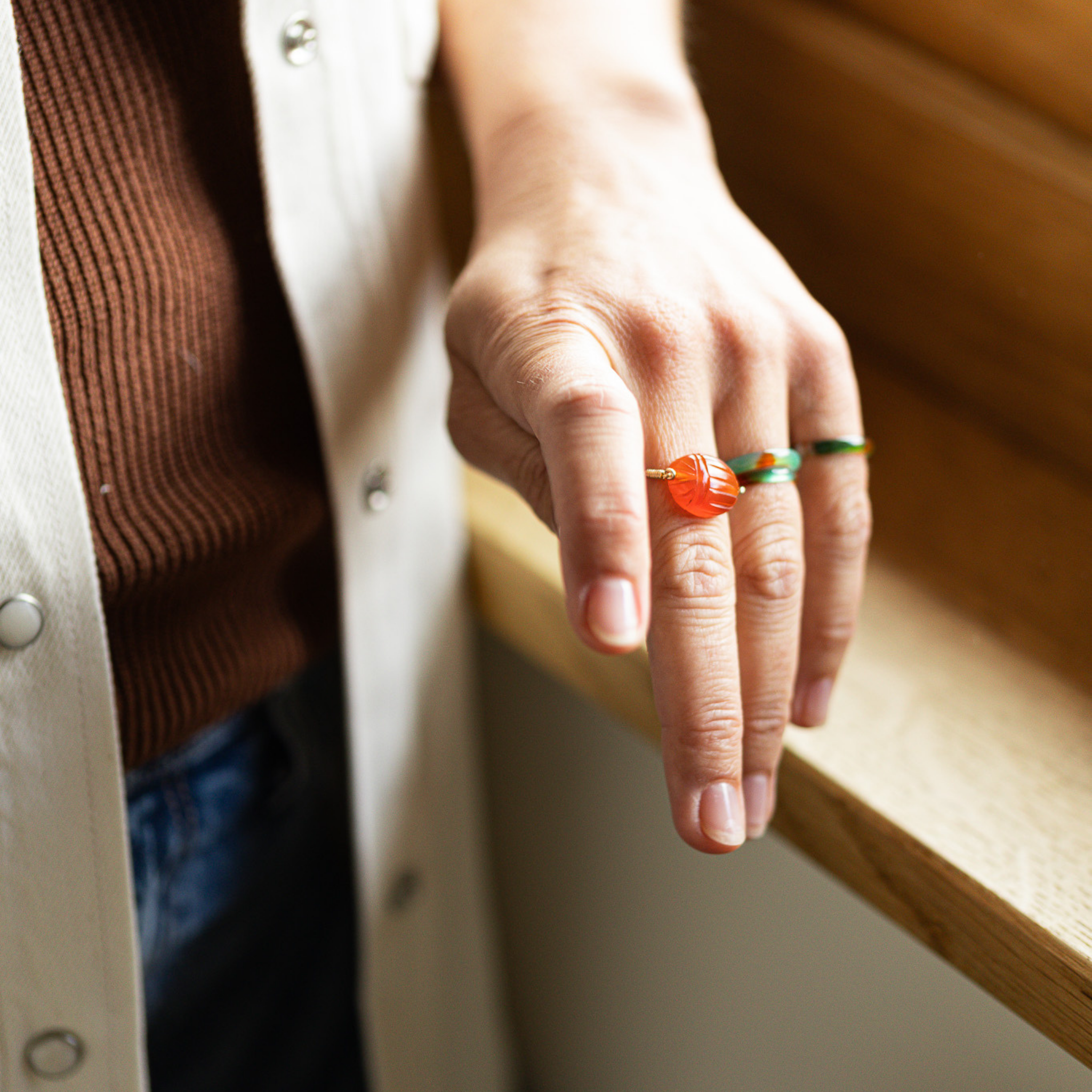 Bague candy Scarabée - Orange