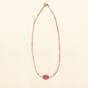 Collier Scarabée - Rose transparent