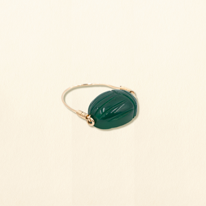 Bague Scarabée | Vert sapin