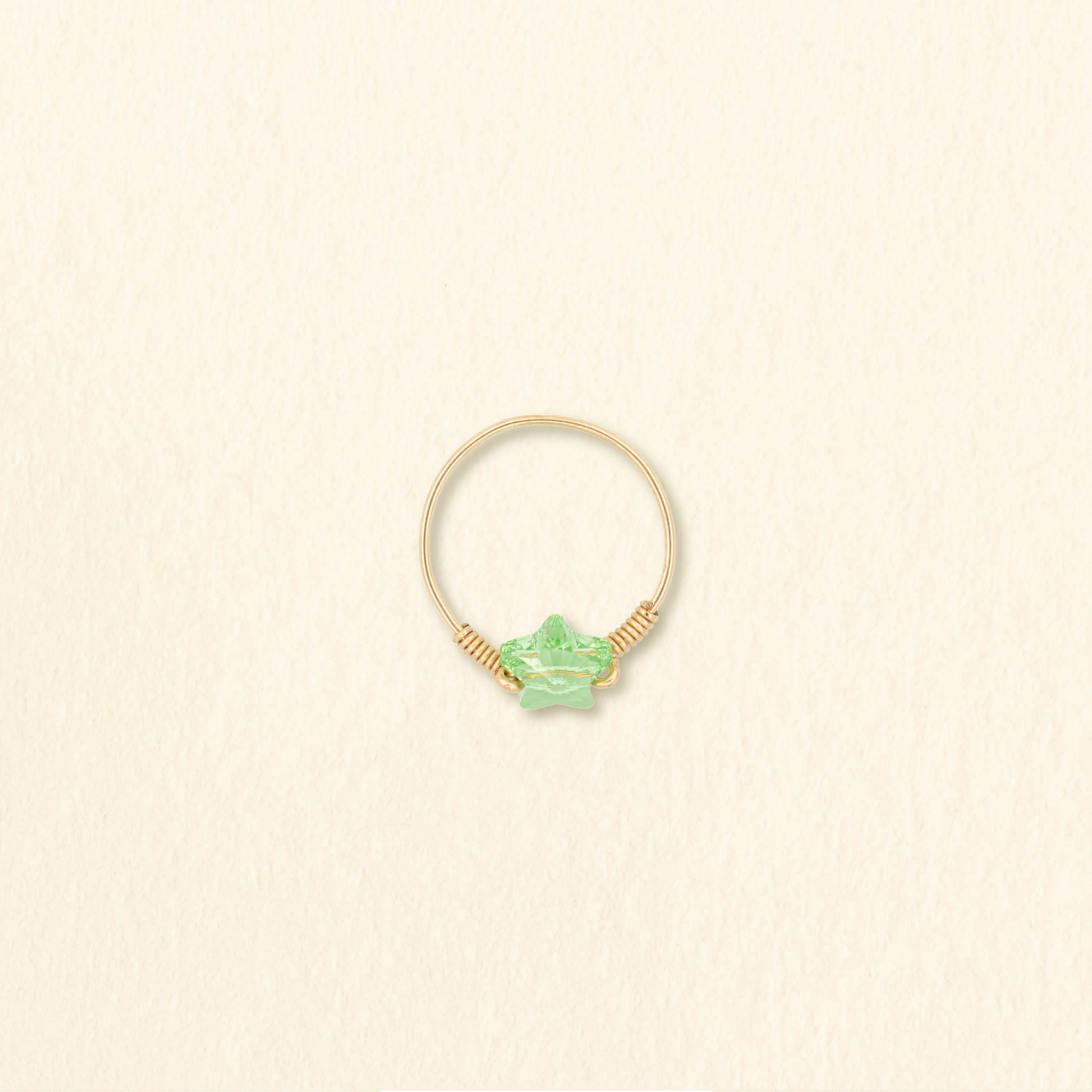 Bague Candy Étoile | Vert péridot