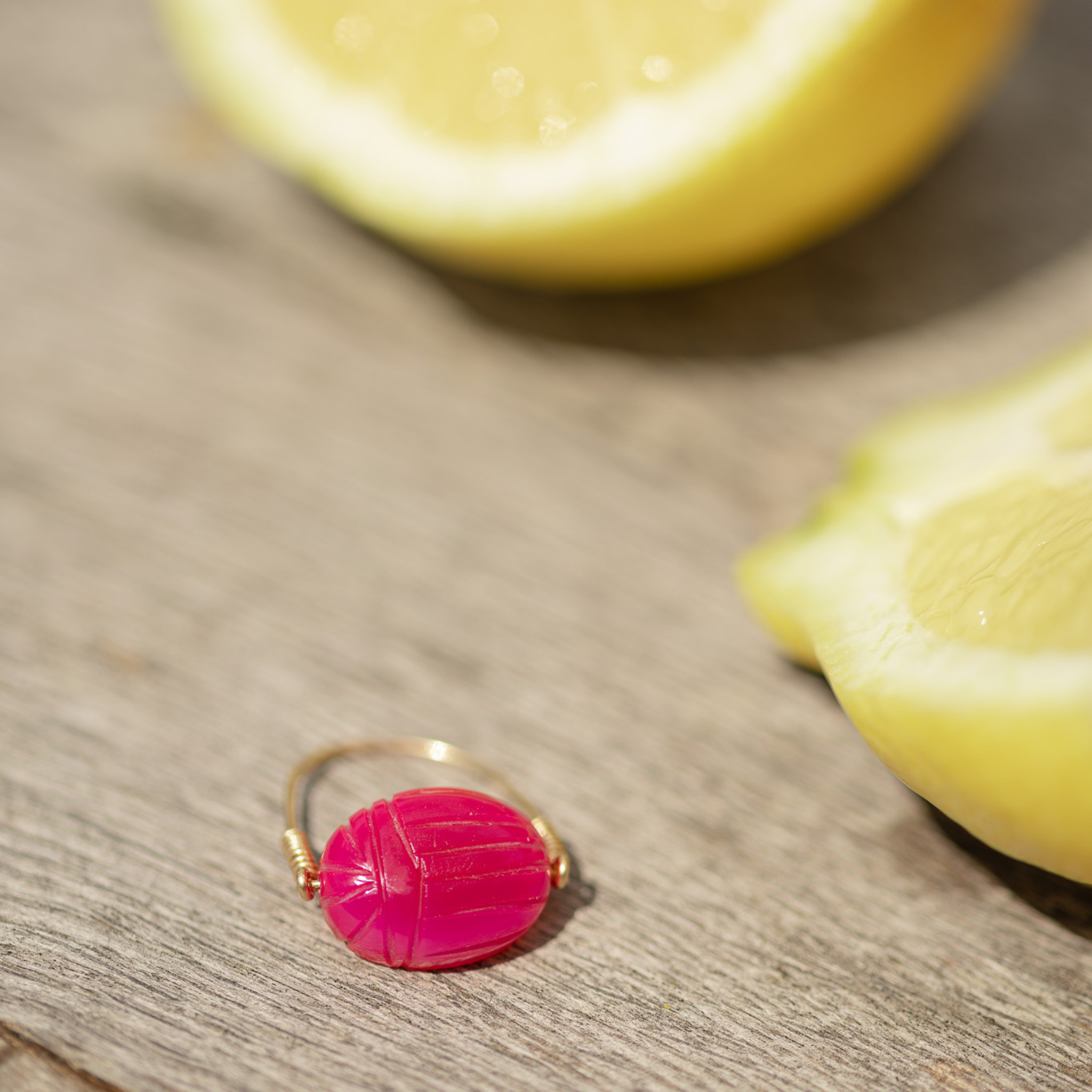 Bague Scarabée | Rose Fuschia