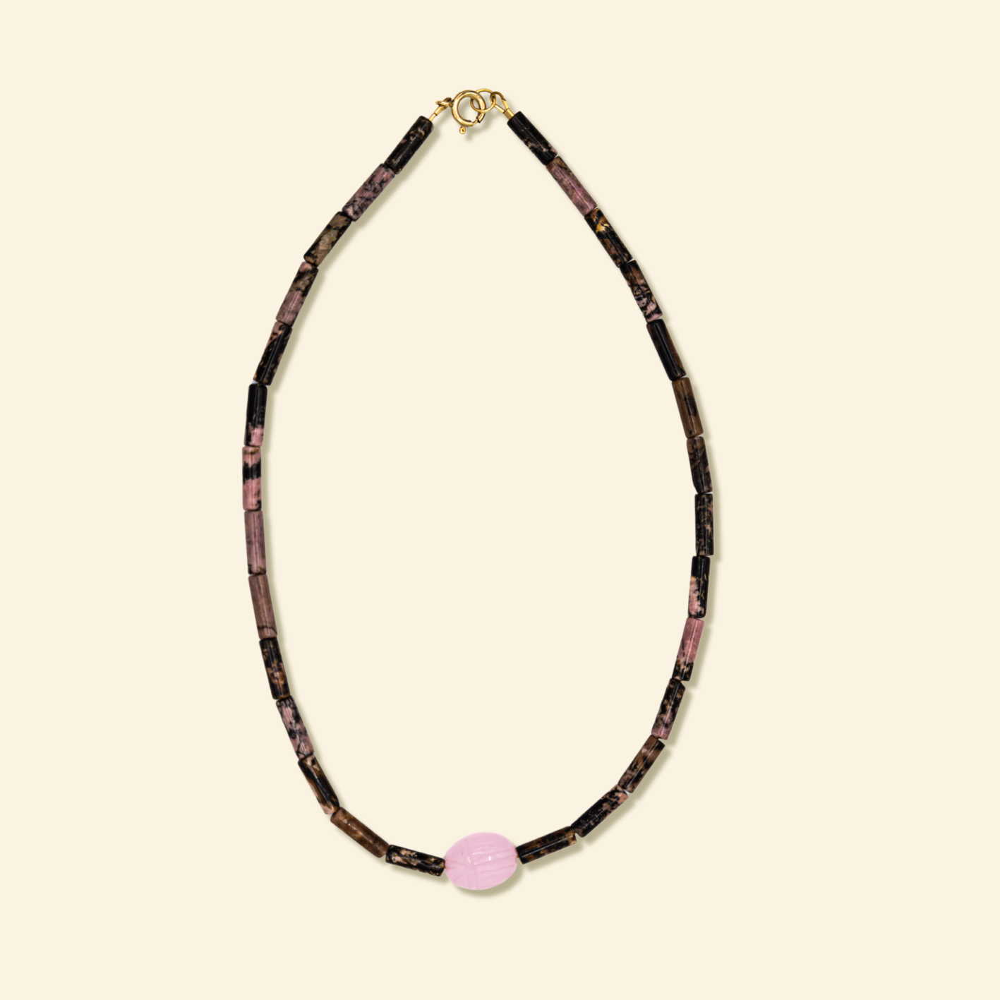 Collier Scarabée | Tubes Milky rose