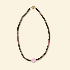 Collier Scarabée | Tubes Milky rose