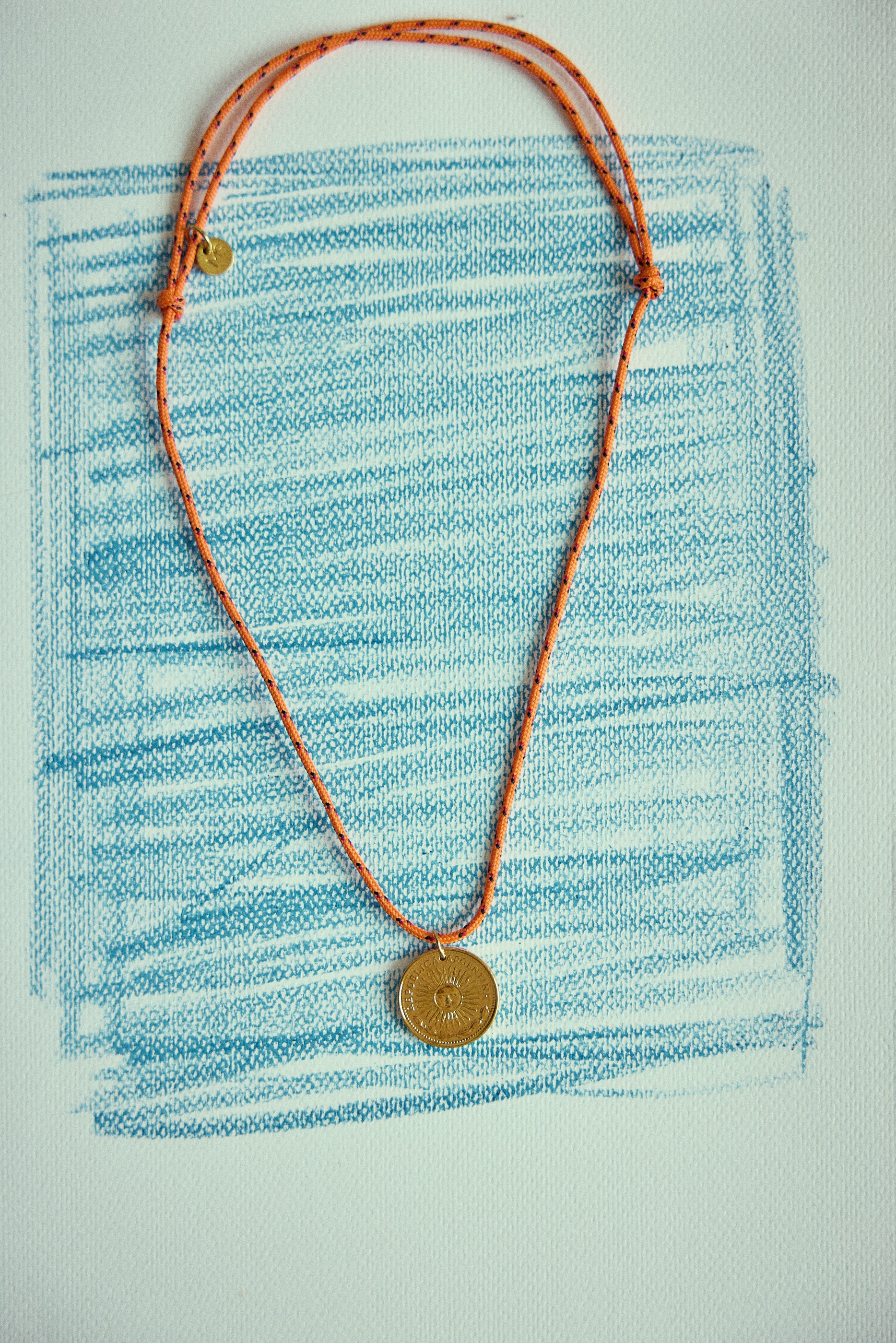 Halskette 'Argentinischer Peso' FLUO ORANGE