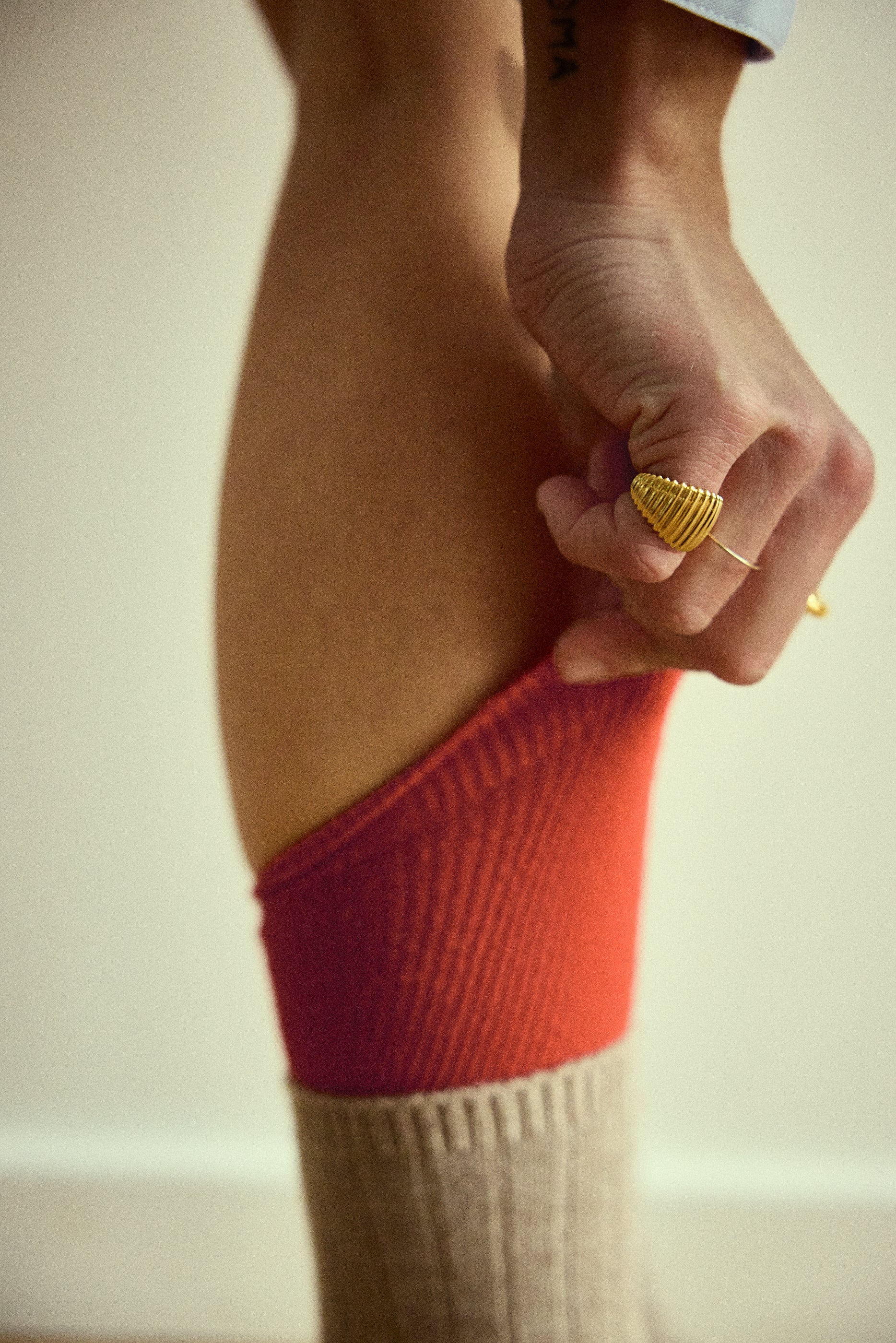 Bague godrons Vermeil