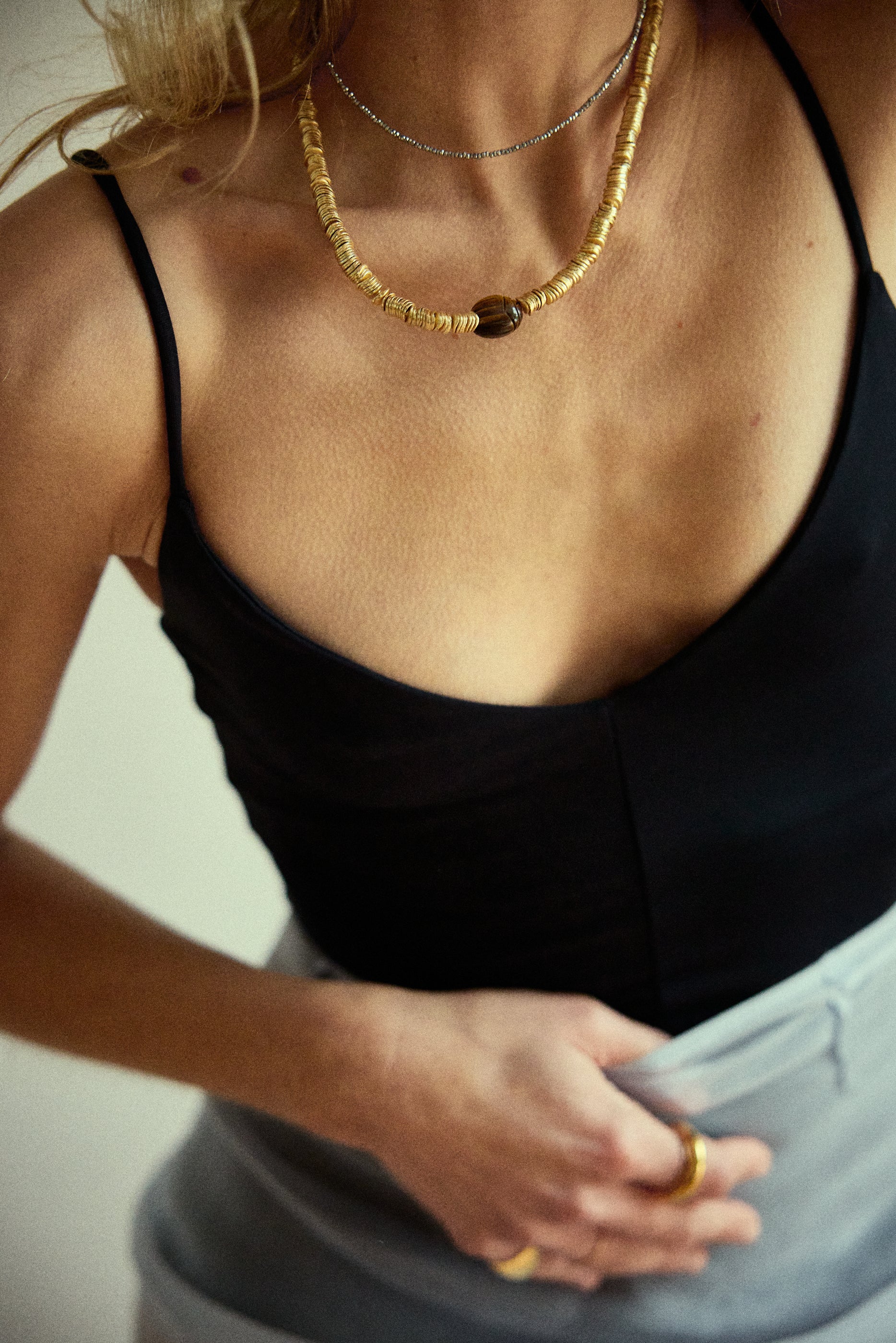 Skarabäus-Halskette – Pfirsich